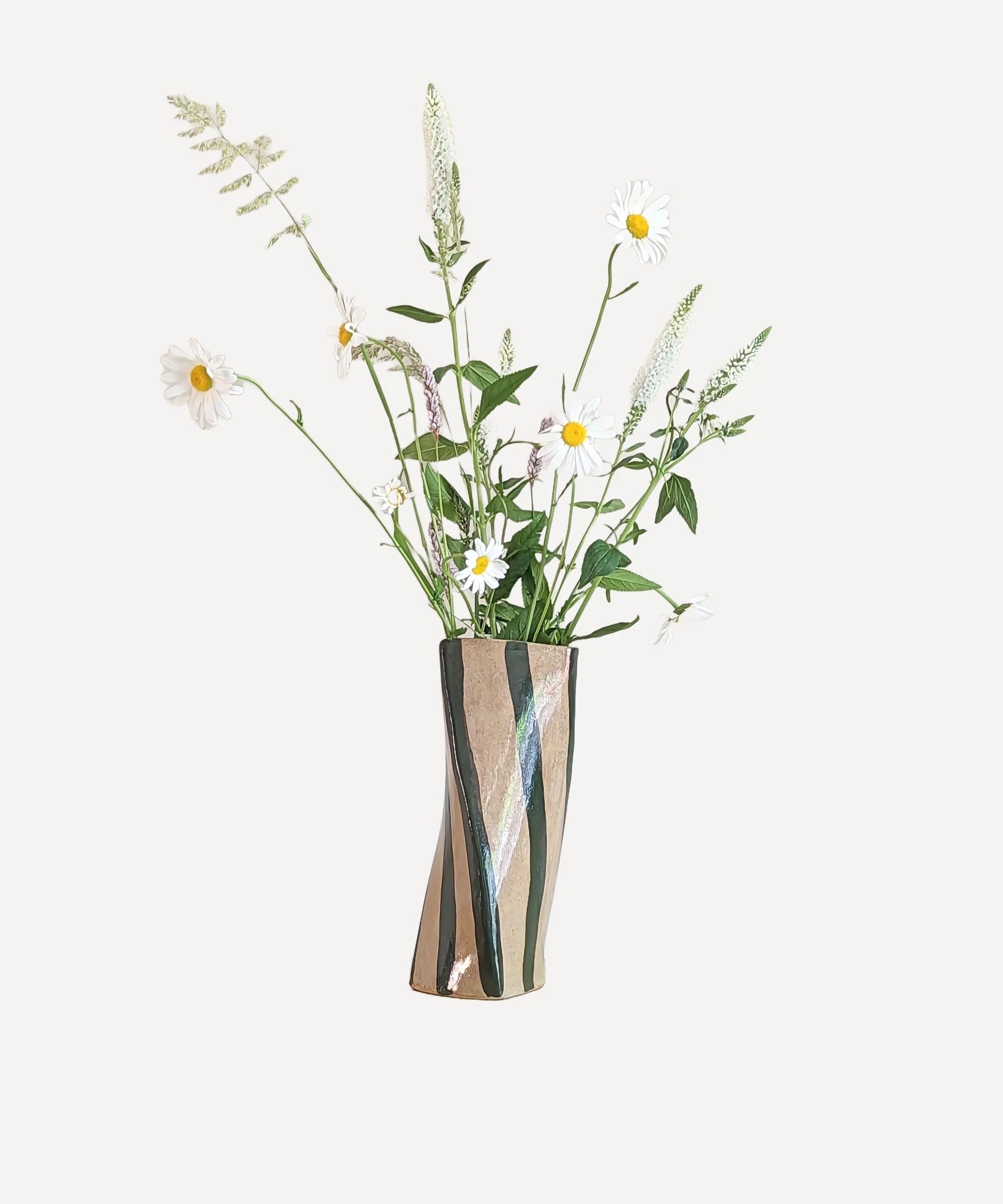 ROSIE GORE - Green Stripe Twist Vase